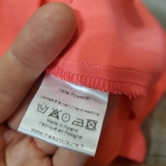 Maison Kitsuné Paris Coral Polyester Sweatshirt. Neon Pink. Embroidered. M. - Picture 10 of 11